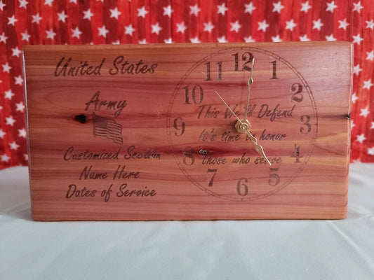 Small Honor Clock (6" x 10") - customization available!